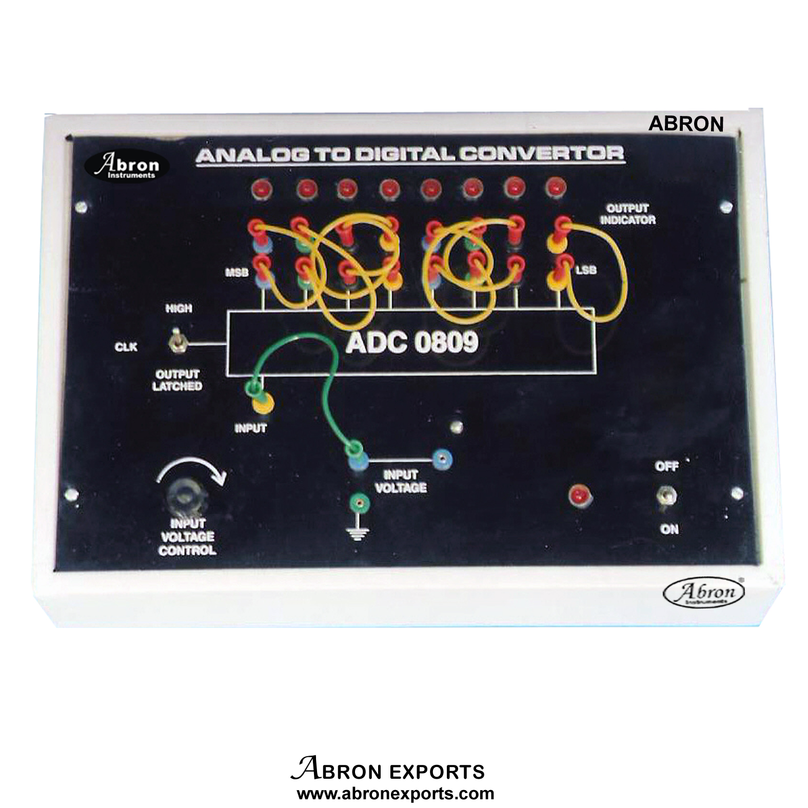 Analog to Digital Convertor A to D with power supply in box with patch cord truth table abron AE-1202A